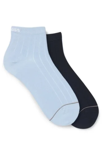 Two-pack of ribbed cotton-blend short socks