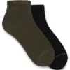 Two-pack of ribbed cotton-blend short socks