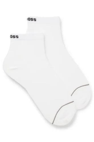 Two-pack of ribbed cotton-blend short socks