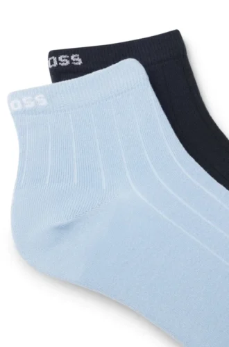 Two-pack of ribbed cotton-blend short socks