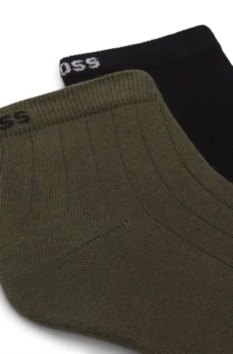 Two-pack of ribbed cotton-blend short socks