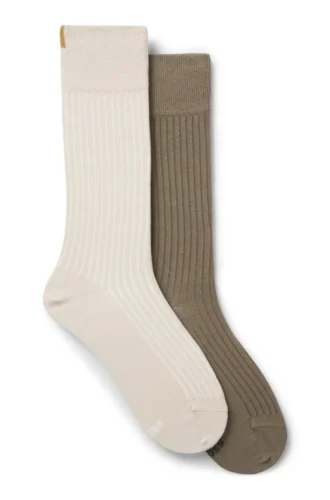 Two-pack of ribbed socks in a regular length
