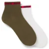 Two-pack of short-length socks with logo tape Two-pack of short-length socks with logo tape