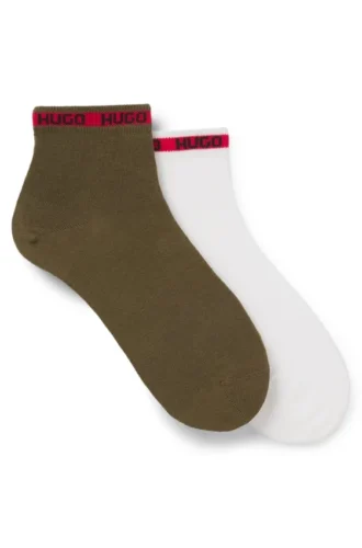 Two-pack of short-length socks with logo tape