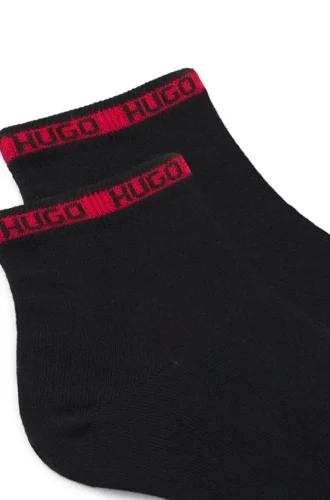 Two-pack of short-length socks with logo tape