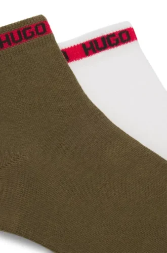 Two-pack of short-length socks with logo tape