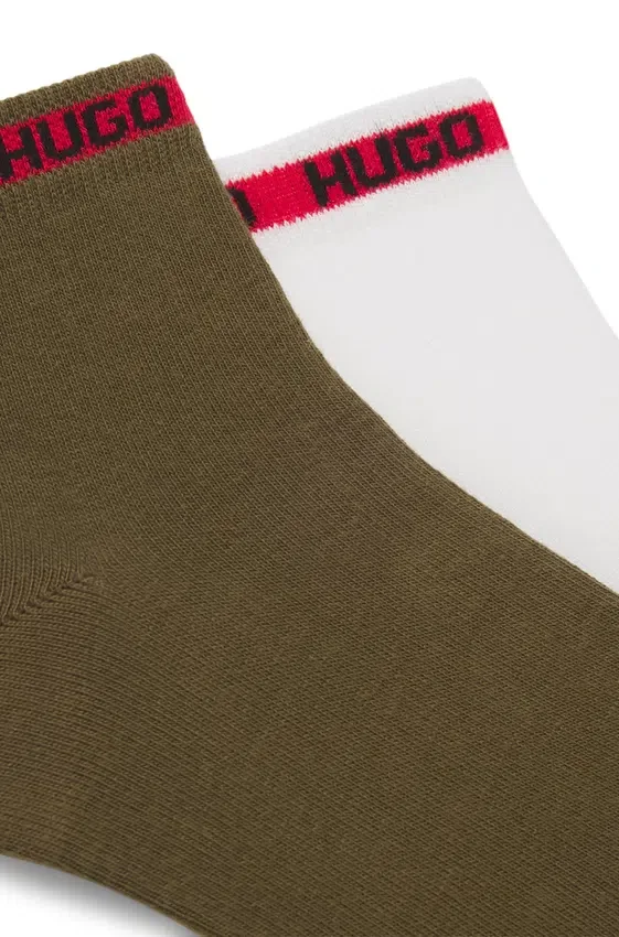 Two-pack of short-length socks with logo tape Two-pack of short-length socks with logo tape