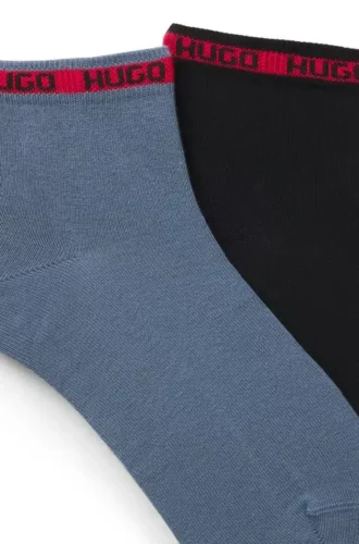 Two-pack of short-length socks with logo tape