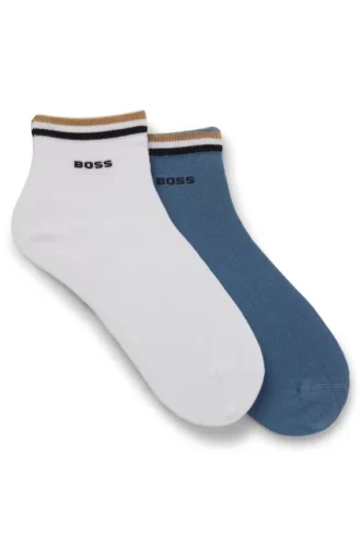 Two-pack of short socks with signature-stripe cuffs