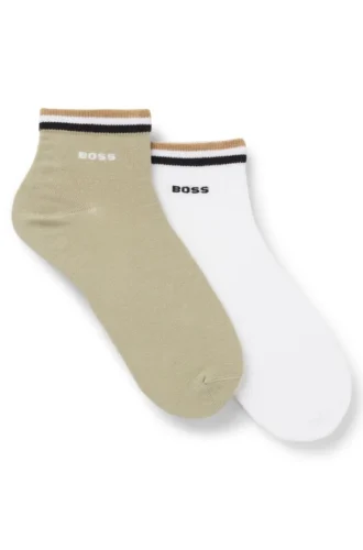 Two-pack of short socks with signature-stripe cuffs