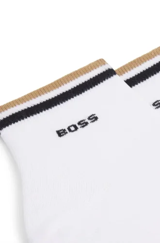 Two-pack of short socks with signature-stripe cuffs