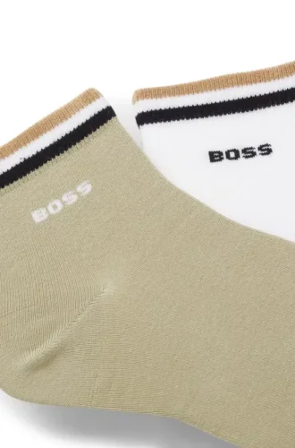 Two-pack of short socks with signature-stripe cuffs