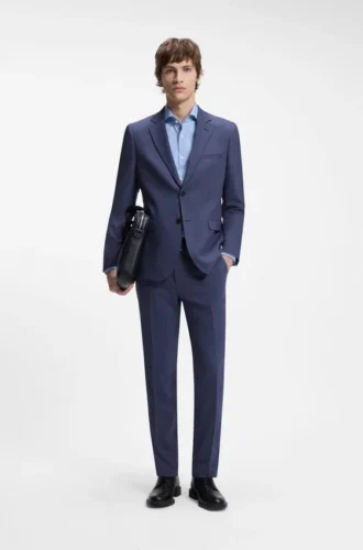 Two-piece extra-slim-fit suit in patterned fabric