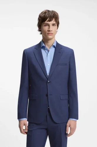 Two-piece extra-slim-fit suit in patterned fabric