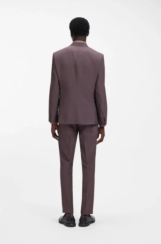 Two-piece extra-slim-fit suit in wool-blend poplin Two-piece extra-slim-fit suit in wool-blend poplin