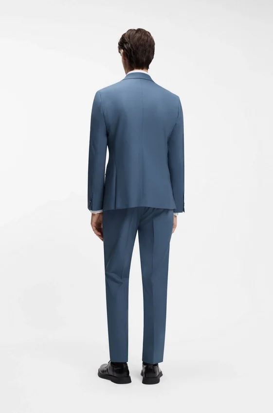 Two-piece extra-slim-fit suit in wool-blend poplin Two-piece extra-slim-fit suit in wool-blend poplin
