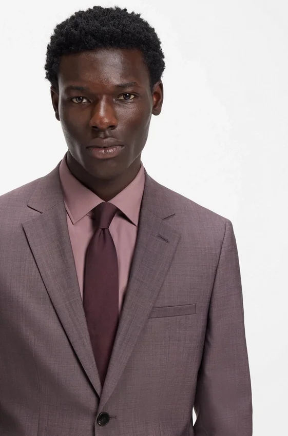 Two-piece extra-slim-fit suit in wool-blend poplin Two-piece extra-slim-fit suit in wool-blend poplin