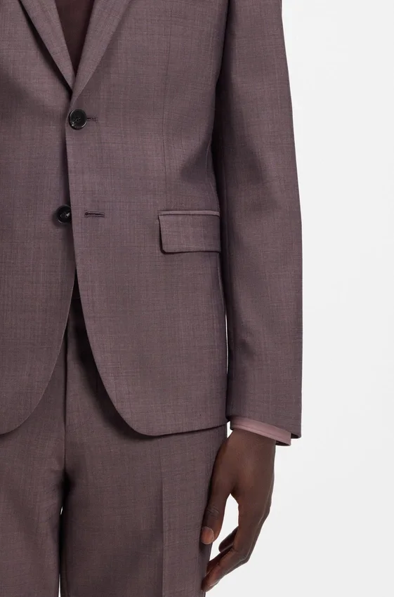 Two-piece extra-slim-fit suit in wool-blend poplin Two-piece extra-slim-fit suit in wool-blend poplin