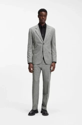 Two-piece modern-fit suit in sharkskin fabric