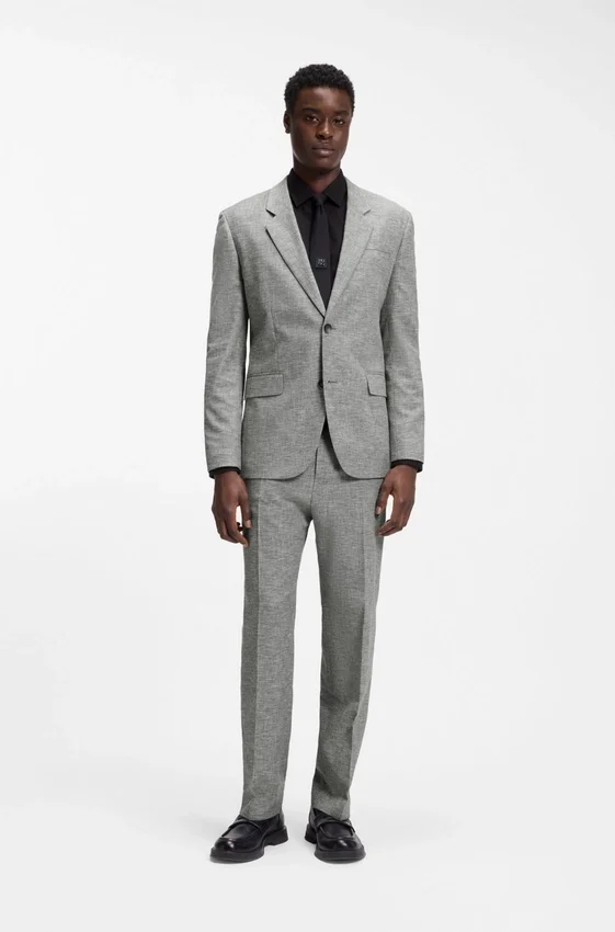 Two-piece modern-fit suit in sharkskin fabric Two-piece modern-fit suit in sharkskin fabric