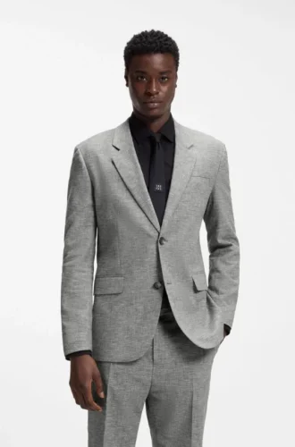Two-piece modern-fit suit in sharkskin fabric
