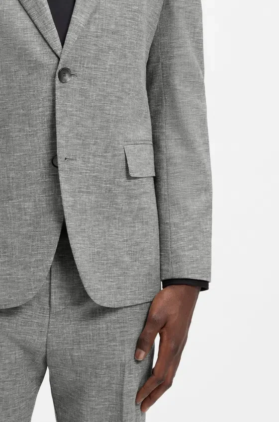 Two-piece modern-fit suit in sharkskin fabric Two-piece modern-fit suit in sharkskin fabric