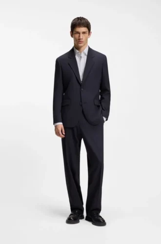 Two-piece modern-fit suit in stretch twill