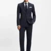 Two-piece regular-fit suit in checked virgin wool