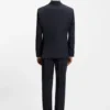 Two-piece regular-fit suit in checked virgin wool