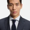 Two-piece regular-fit suit in checked virgin wool