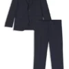 Two-piece regular-fit suit in checked virgin wool