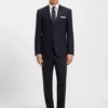 Two-piece regular-fit suit in patterned stretch cloth