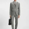 Two-piece regular-fit suit in patterned stretch cloth