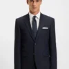 Two-piece regular-fit suit in patterned stretch cloth