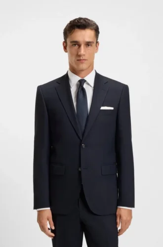 Two-piece regular-fit suit in patterned stretch cloth