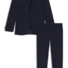 Two-piece regular-fit suit in patterned stretch cloth