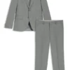 Two-piece regular-fit suit in patterned stretch cloth