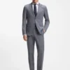 Two-piece regular-fit suit in stretch bouclé
