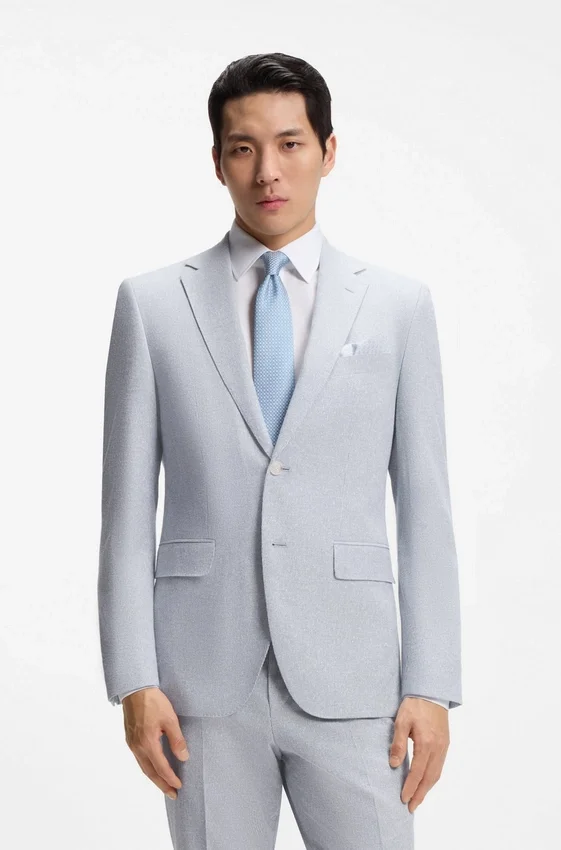 Two-piece regular-fit suit in stretch bouclé Two-piece regular-fit suit in stretch bouclé