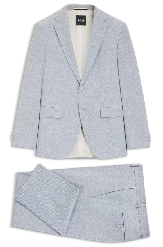 Two-piece regular-fit suit in stretch bouclé Two-piece regular-fit suit in stretch bouclé