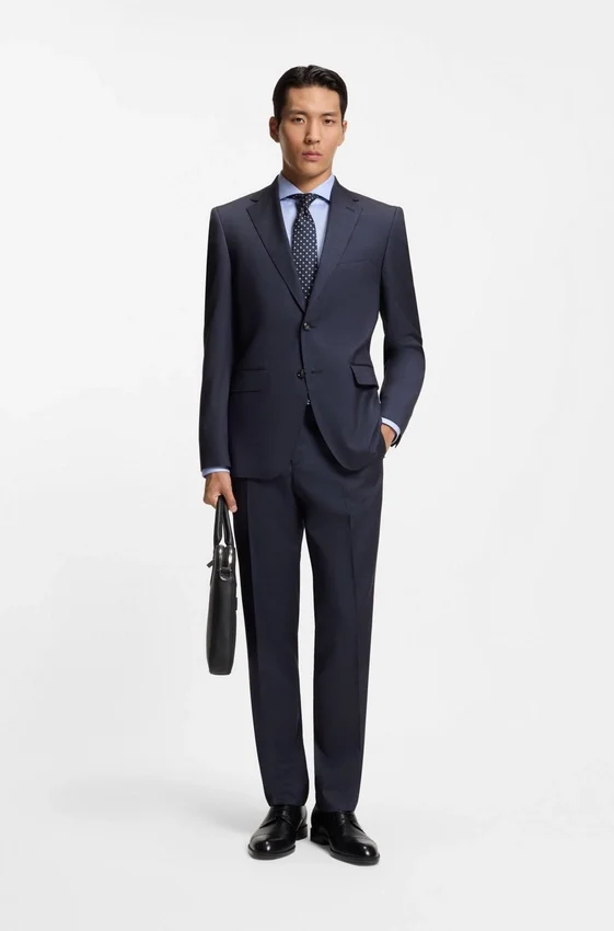 Two-piece regular-fit suit in virgin wool and silk Two-piece regular-fit suit in virgin wool and silk