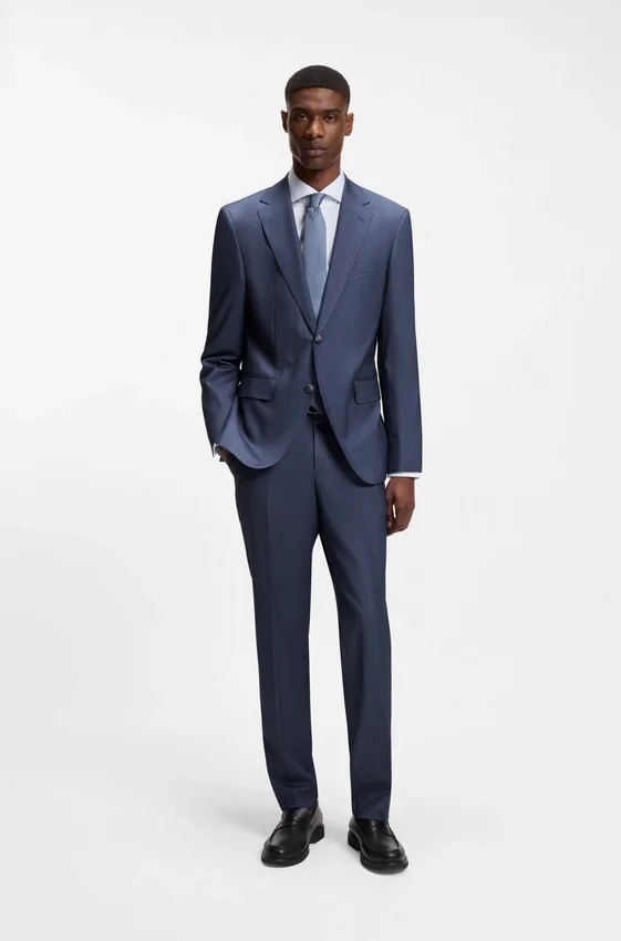 Two-piece regular-fit suit in virgin wool and silk Two-piece regular-fit suit in virgin wool and silk
