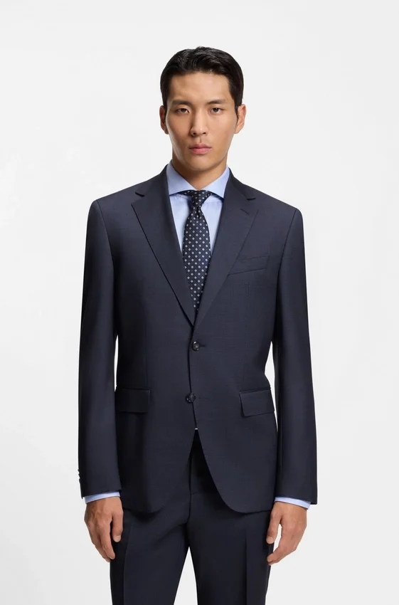 Two-piece regular-fit suit in virgin wool and silk Two-piece regular-fit suit in virgin wool and silk