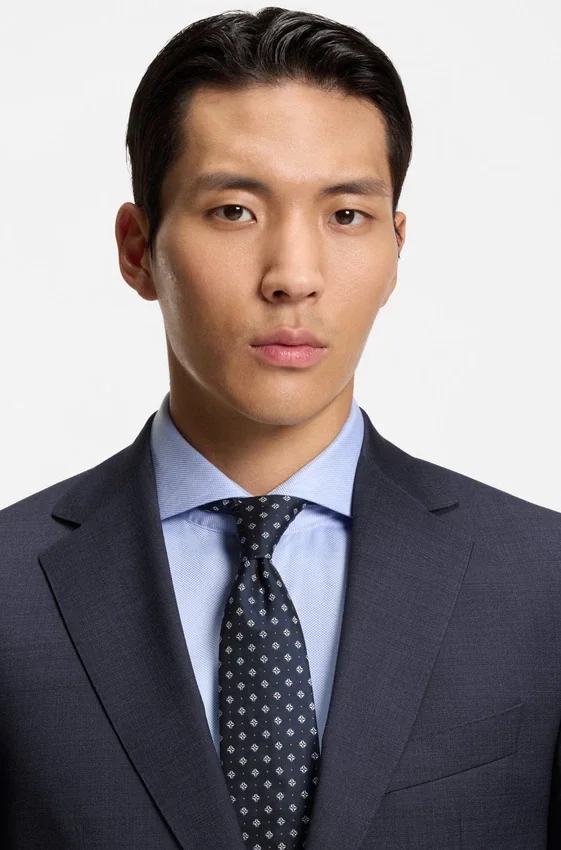 Two-piece regular-fit suit in virgin wool and silk Two-piece regular-fit suit in virgin wool and silk