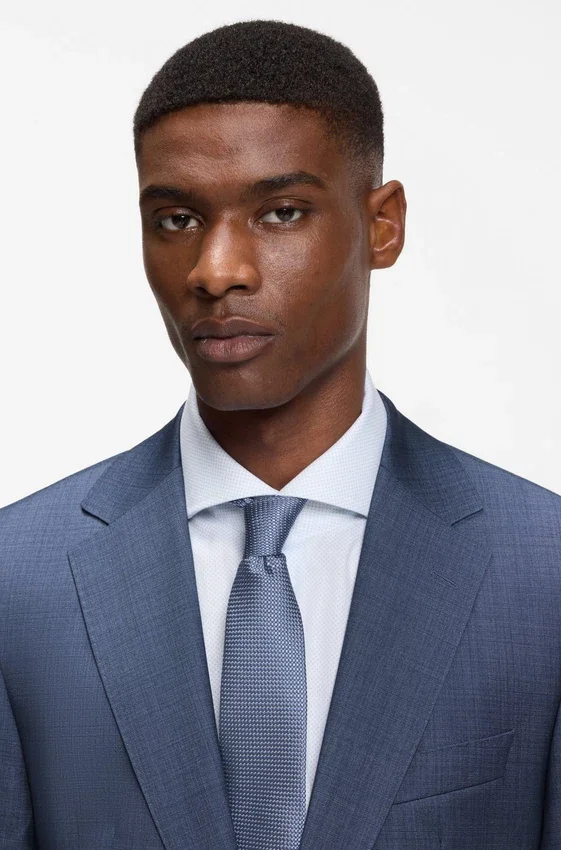 Two-piece regular-fit suit in virgin wool and silk Two-piece regular-fit suit in virgin wool and silk