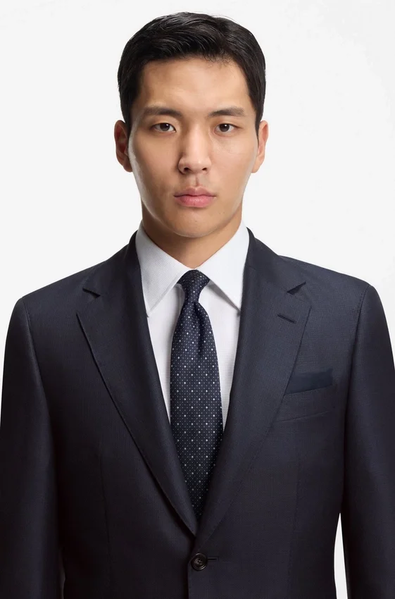 Two-piece regular-fit suit in virgin wool and silk Two-piece regular-fit suit in virgin wool and silk