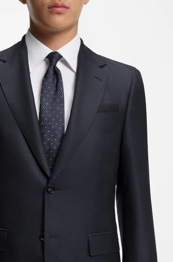 Two-piece regular-fit suit in virgin wool and silk Two-piece regular-fit suit in virgin wool and silk