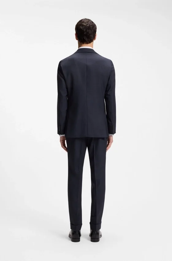 Two-piece slim-fit suit in checked virgin wool Two-piece slim-fit suit in checked virgin wool