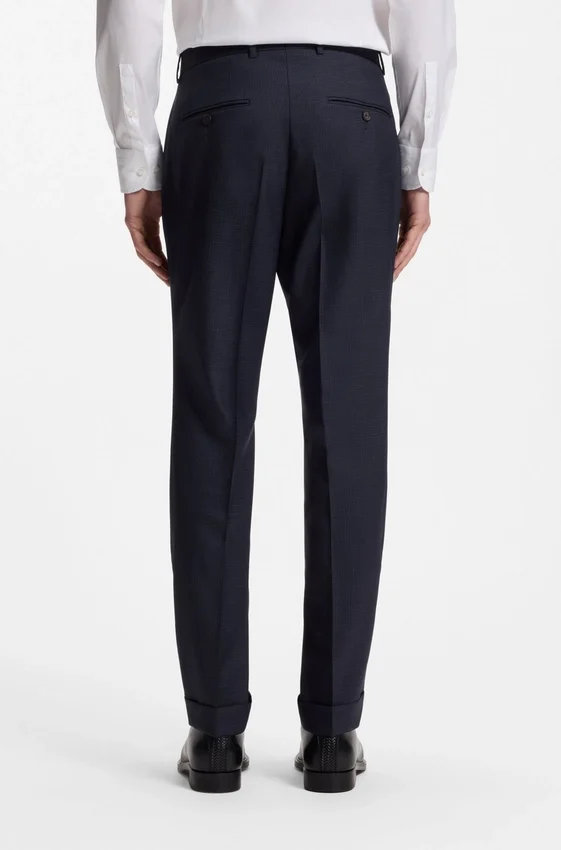 Two-piece slim-fit suit in checked virgin wool Two-piece slim-fit suit in checked virgin wool