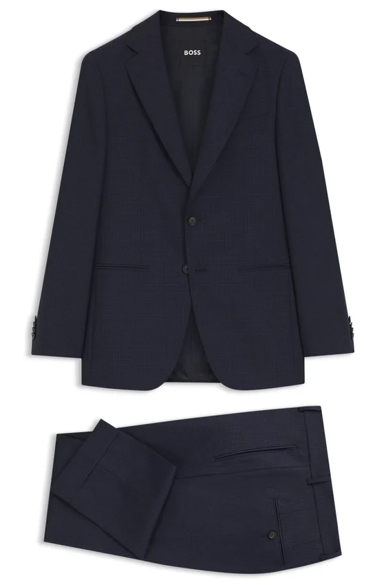 Two-piece slim-fit suit in checked virgin wool Two-piece slim-fit suit in checked virgin wool